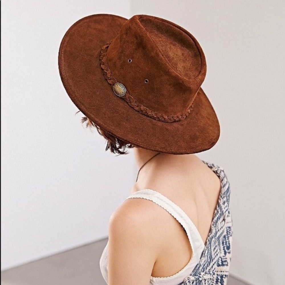 UO Boho Festival Genuine Suede Panama Hat